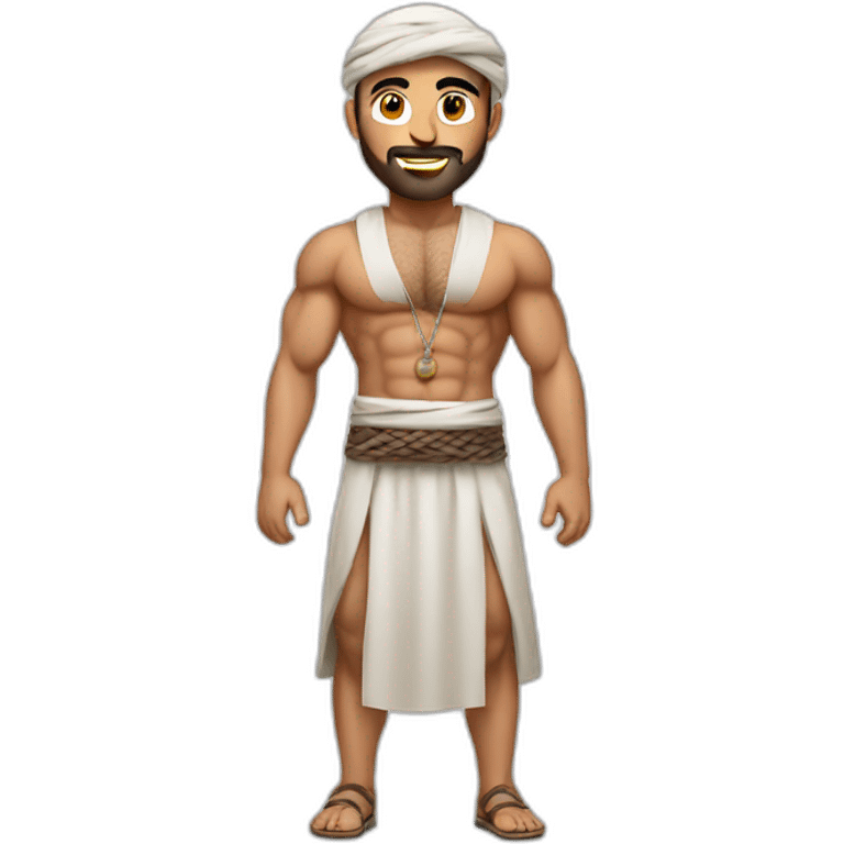 muscular arabic man wearing a string emoji