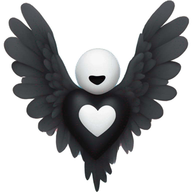 Black heart with rainbow wings emoji