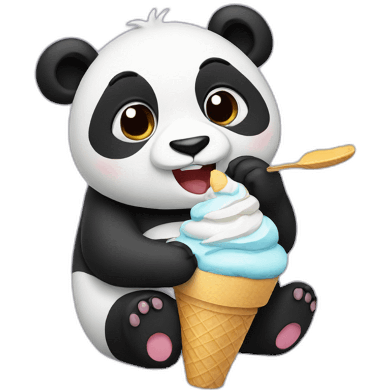 Panda eating ice cream emoji