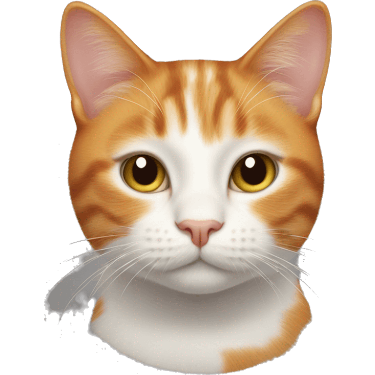 Ginger and white cat with a goatee spot on chin emoji