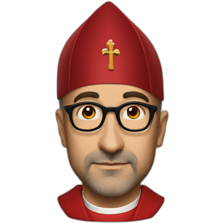 stanley tucci as a religious cardinal hat emoji