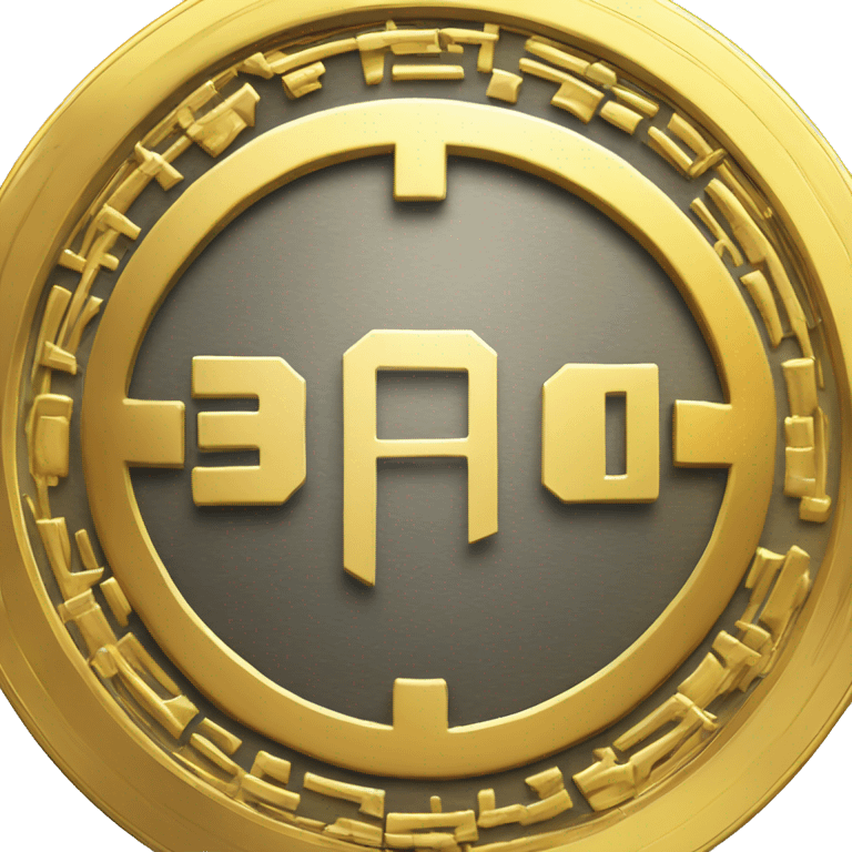 A shiny gold coin with a blockchain symbol or a futuristic "W3" logo in the center, representing the Web3 aspect of the game economy. emoji