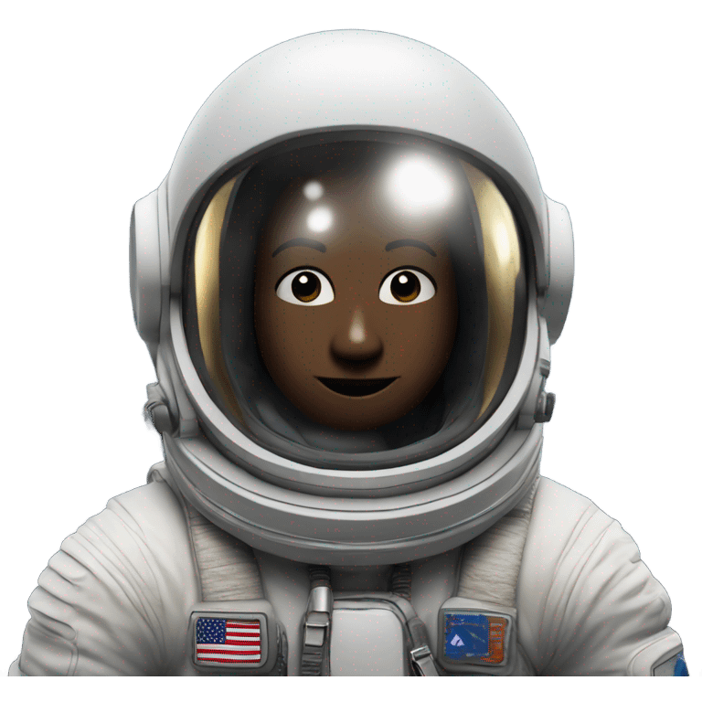 an astronaut in a closed helmet flying emoji