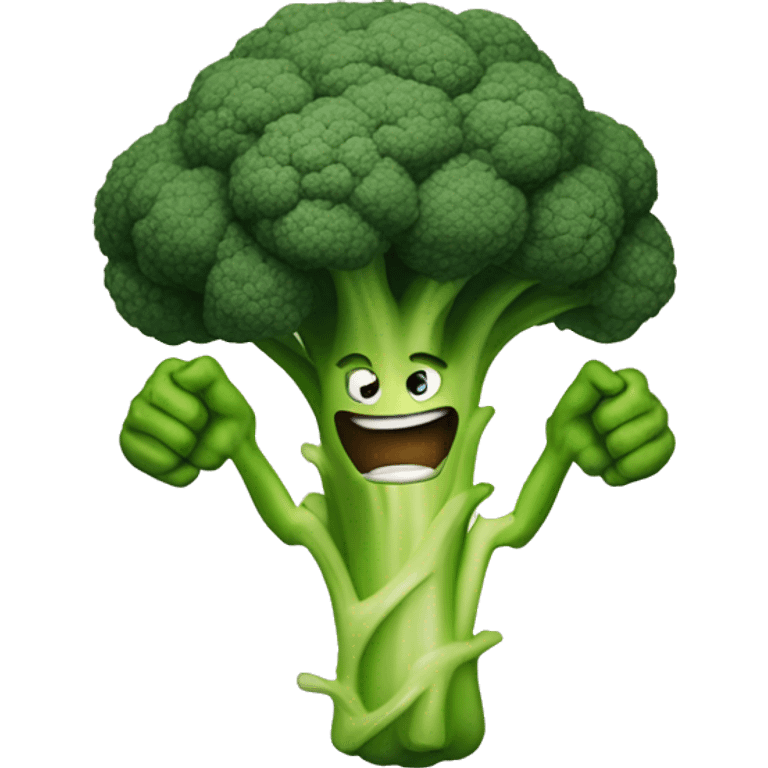 anthropomorphic muscular broccoli emoji