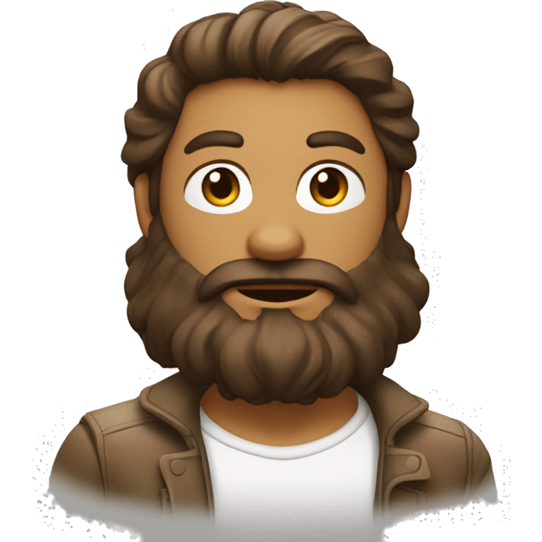 un garcon brun et blanc avec de la barbe et les cheveux court raide emoji