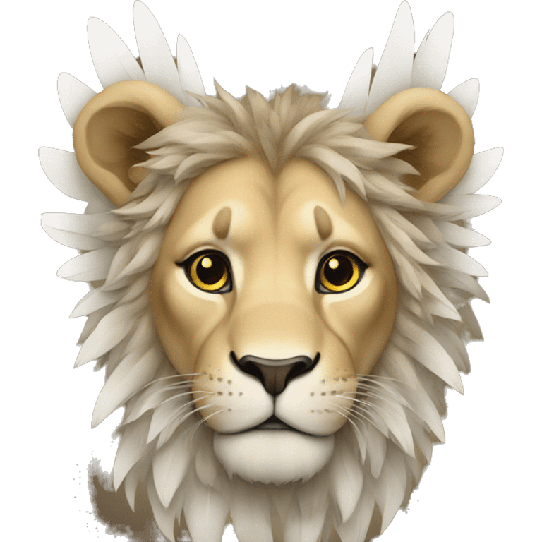 A lion with a wings loves you emoji