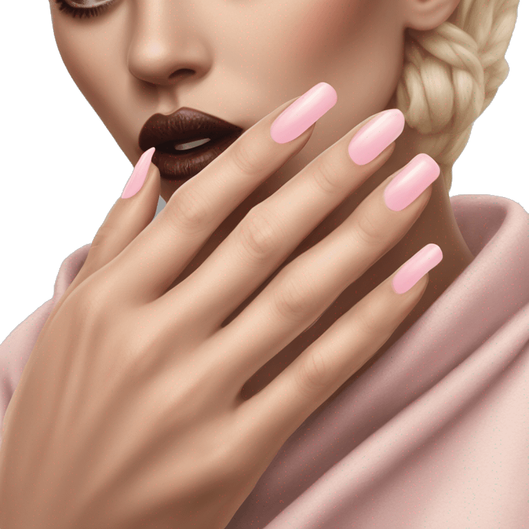 feminine pale hand with short light pink nails holding smoking palo santo realistic soft textures emoji