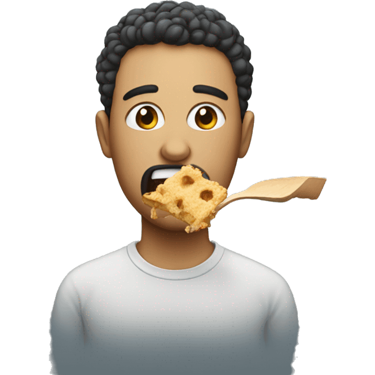 Person eating with crumbs on their face emoji