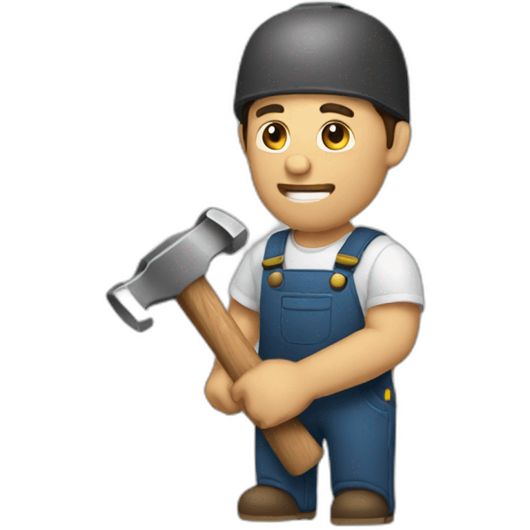 man using hammer emoji