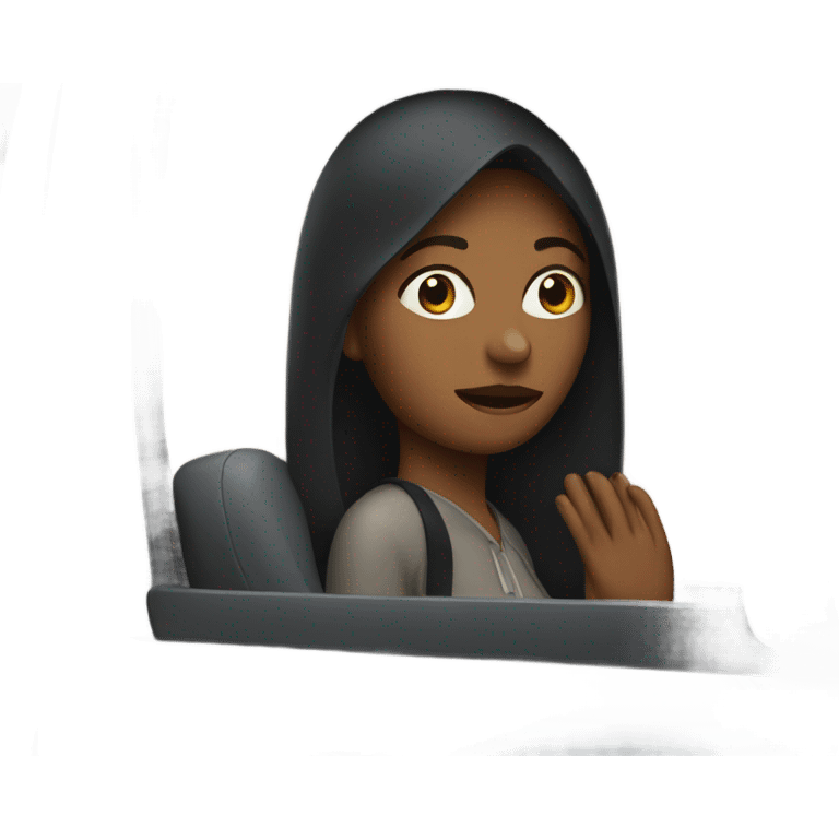 Woman waiting in car emoji