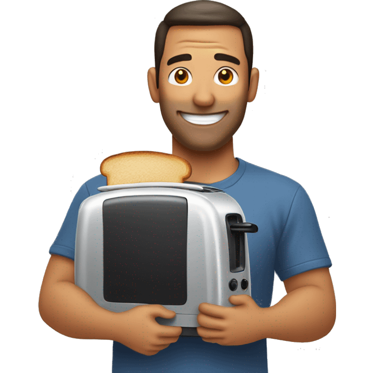 man hugging a toaster emoji