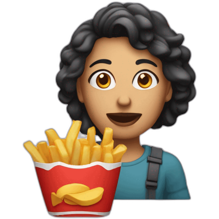 Mia Kalifa qui mange des frites emoji