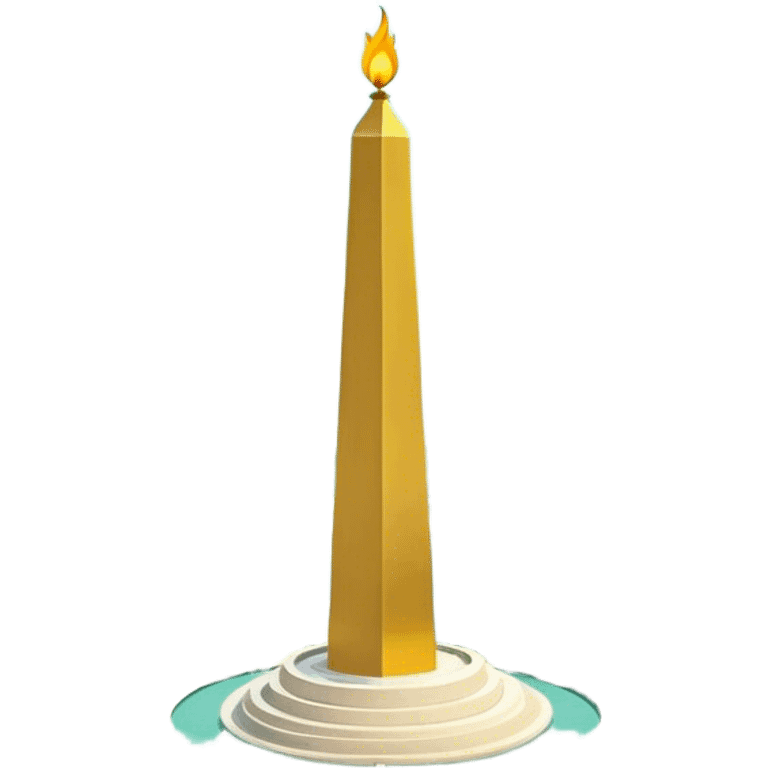 Cinematic Realistic Monas Landmark Emoji, showcasing the National Monument in Jakarta, a towering obelisk with a golden flame, set within a lush park under a clear, radiant sky. emoji