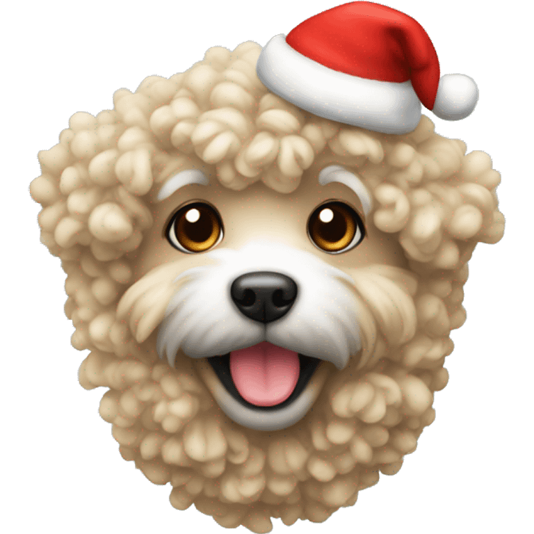 Cute multipoo with a Christmas hat emoji