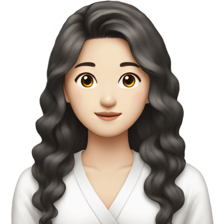 korean skincare pretty long hair emoji