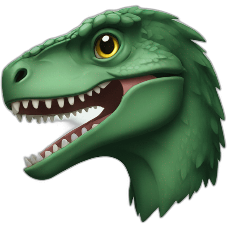 dark green smiling raptor head emoji