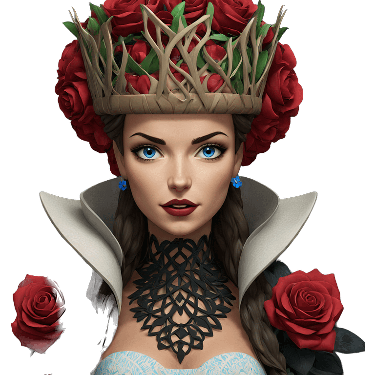 blue-eyed beauty in flower crown emoji