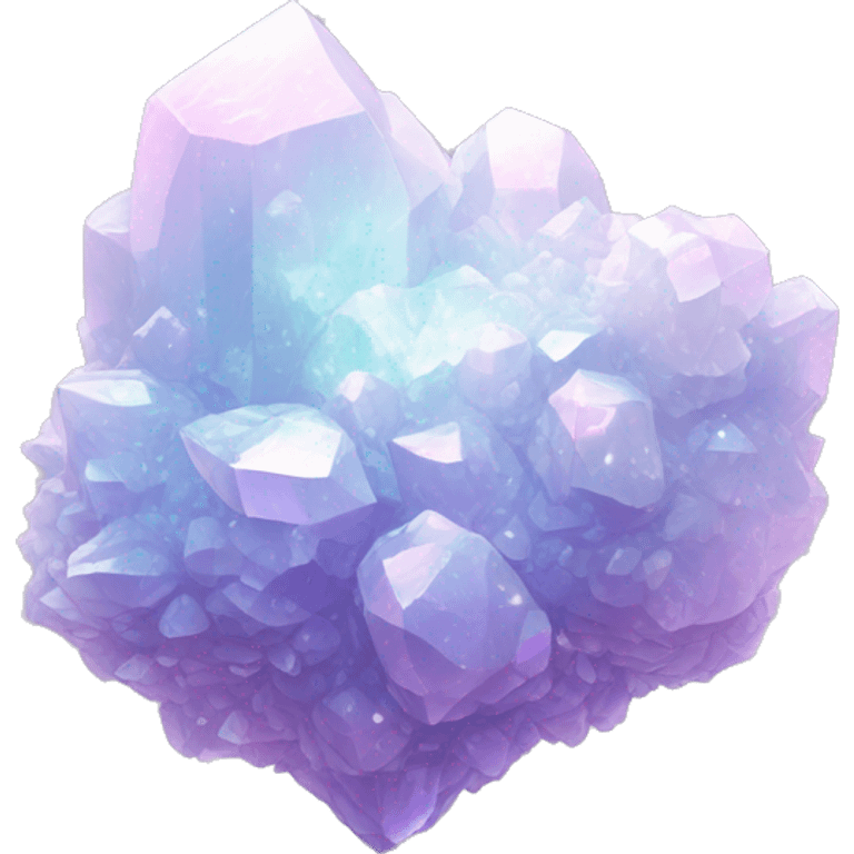 Pastel white iridescent nebula crystal cluster emoji