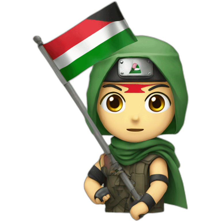 Naruto with the flag of Palestine emoji