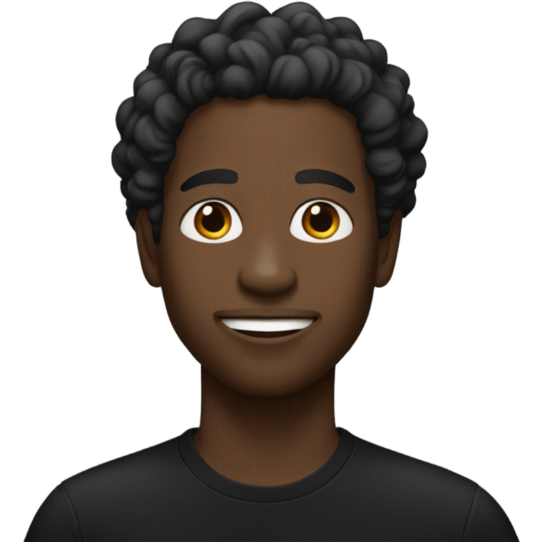 Blac guy with waves and black shirt emoji