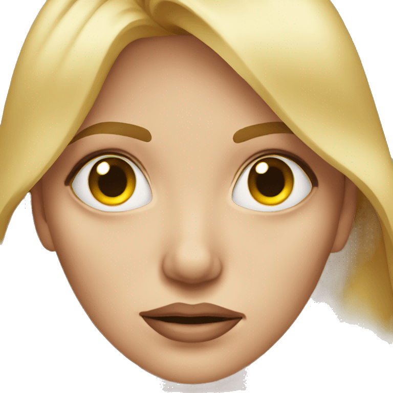 Blonde woman rolling her eyes emoji