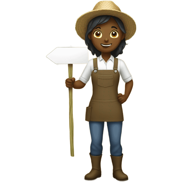 female farmer holding sign  emoji