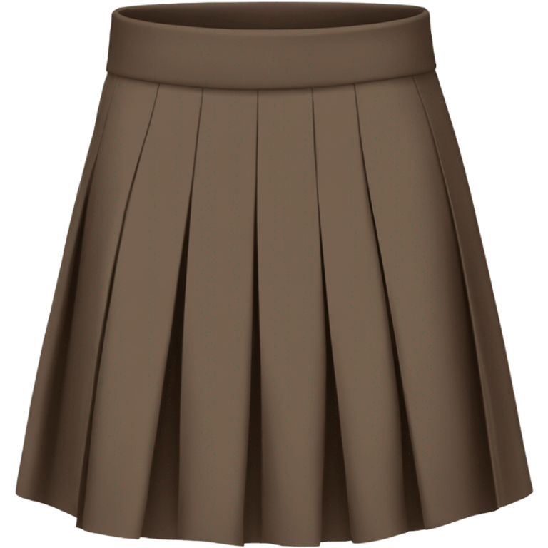 Brown pleated mini skirt, isolated emoji