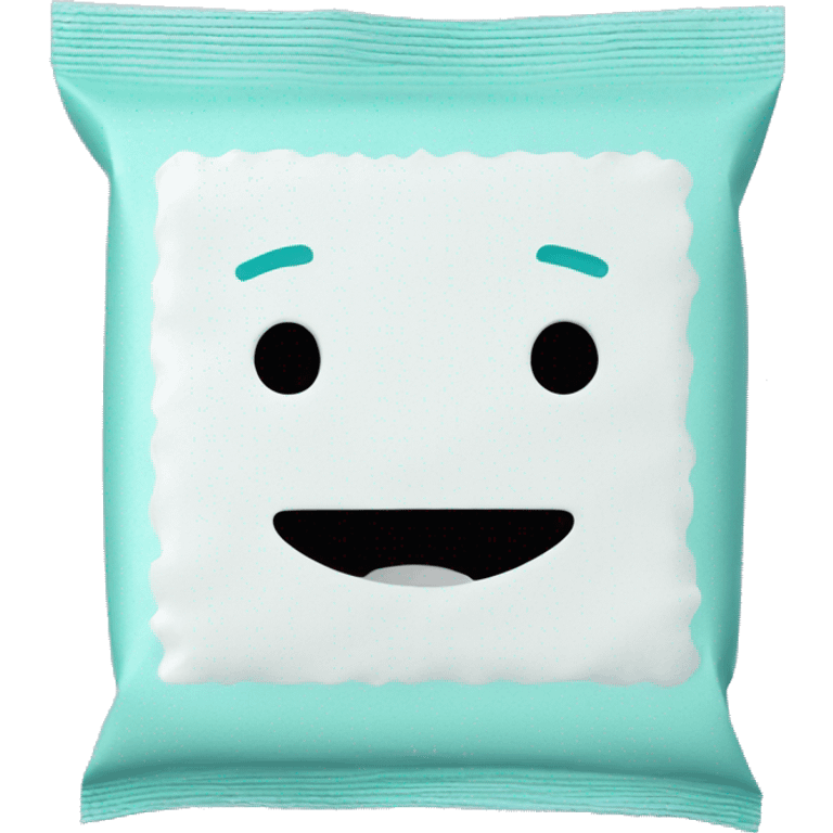 White and teal wipes emoji