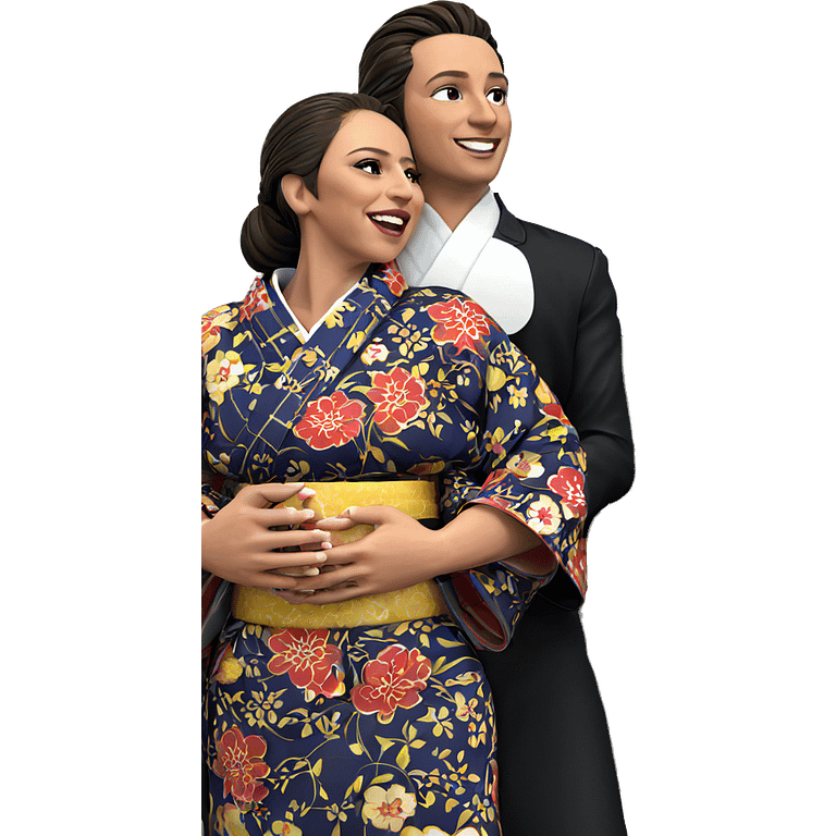 happy couple in kimono emoji