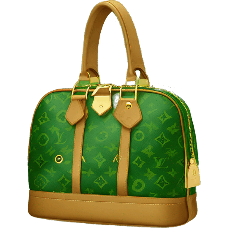 Louis Vuitton bag green emoji