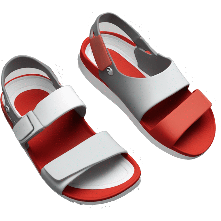 adilettes sandals comfort red, white and grey emoji