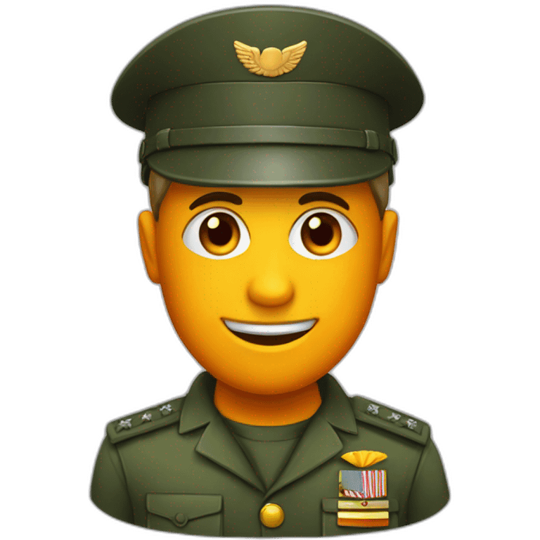 militar con una lente naranja emoji