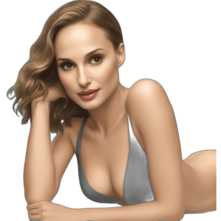 sexy natalie portman back on high heels swimming suit long legs posing relax emoji