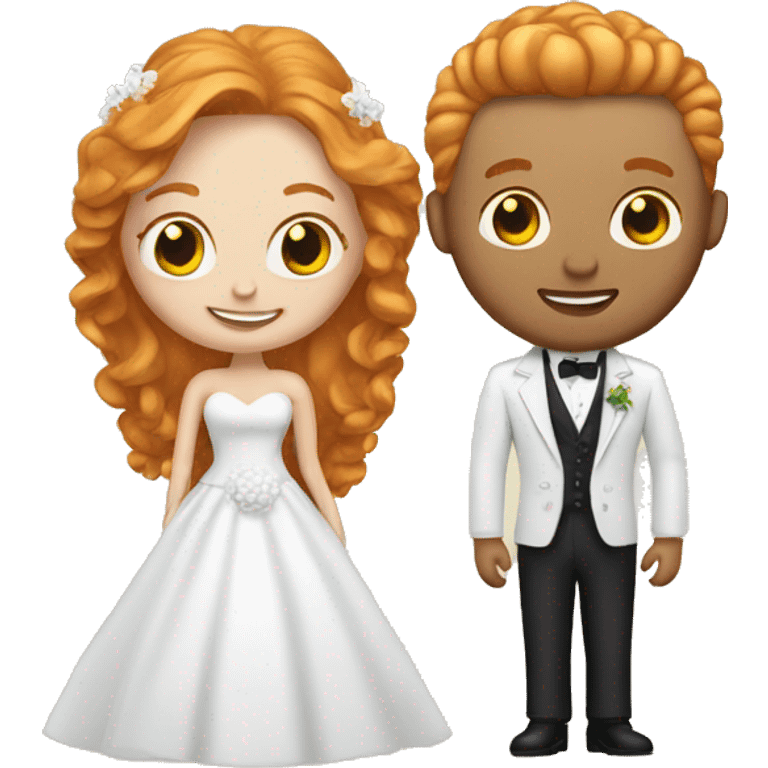 ginger bride with blonde groom emoji