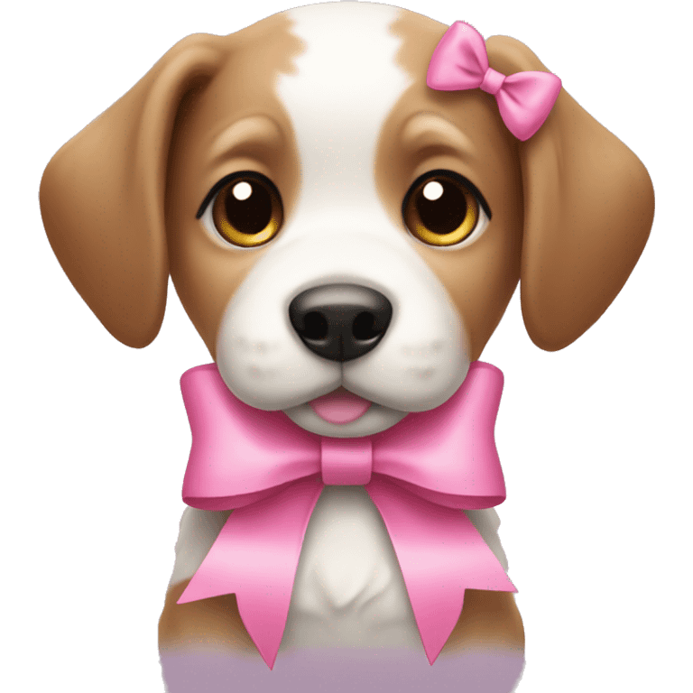 Puppy with pink bow emoji