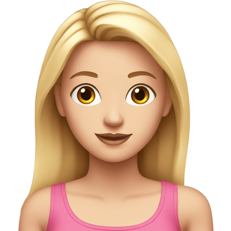 White girl in pink croptop emoji