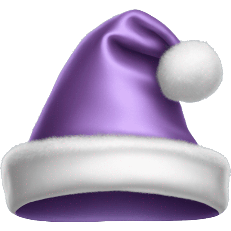 Realistic silk lilac santas hat emoji