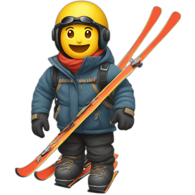 Montagne avec ski emoji