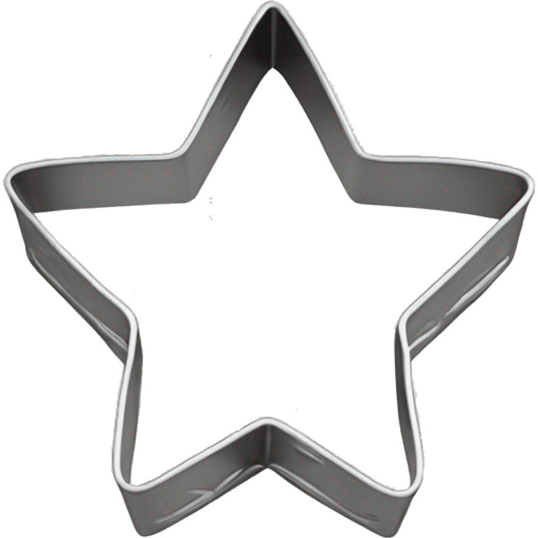 Realistic silver metallic star shaped cookie cutter emoji