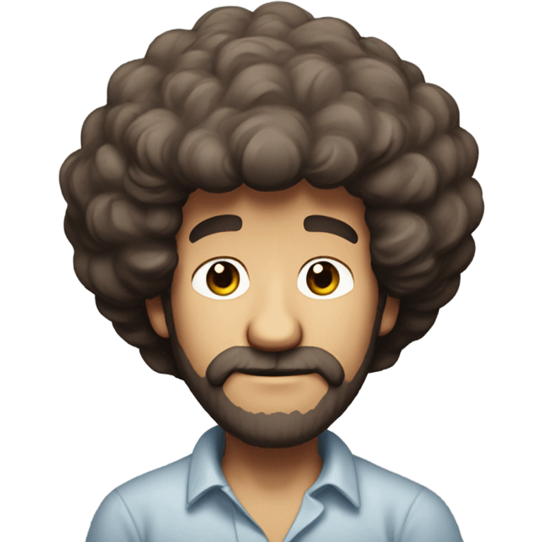 bob ross touching his chin emoji