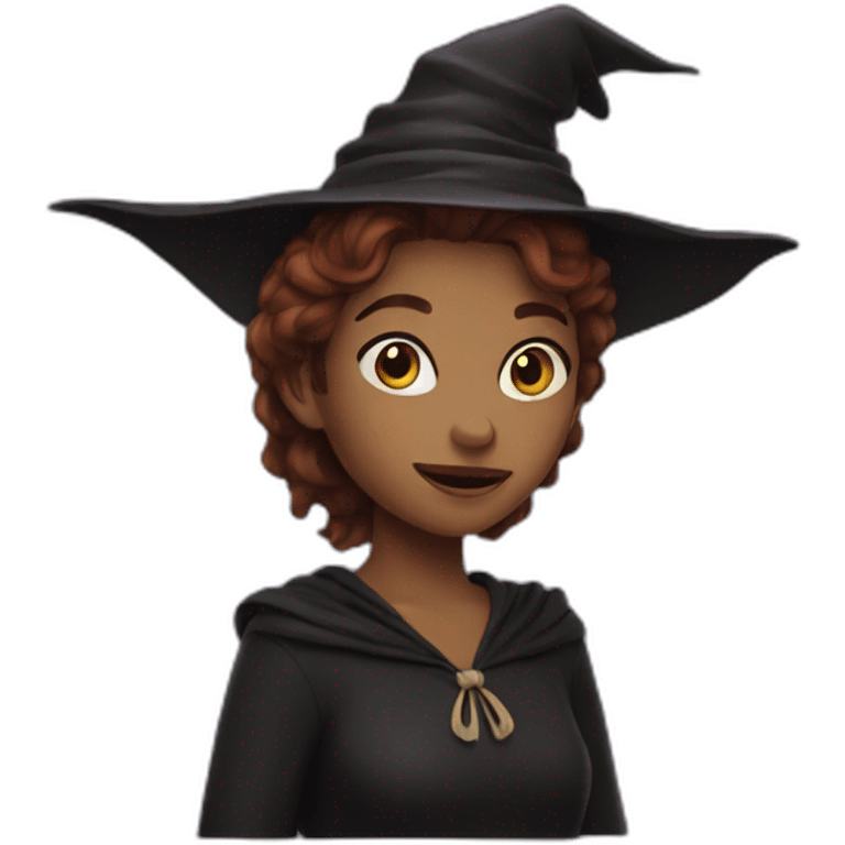 witch with brown pixie hair emoji