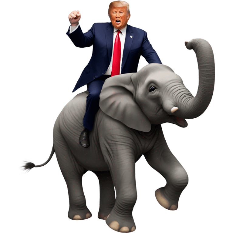 Donald trump riding a animal emoji