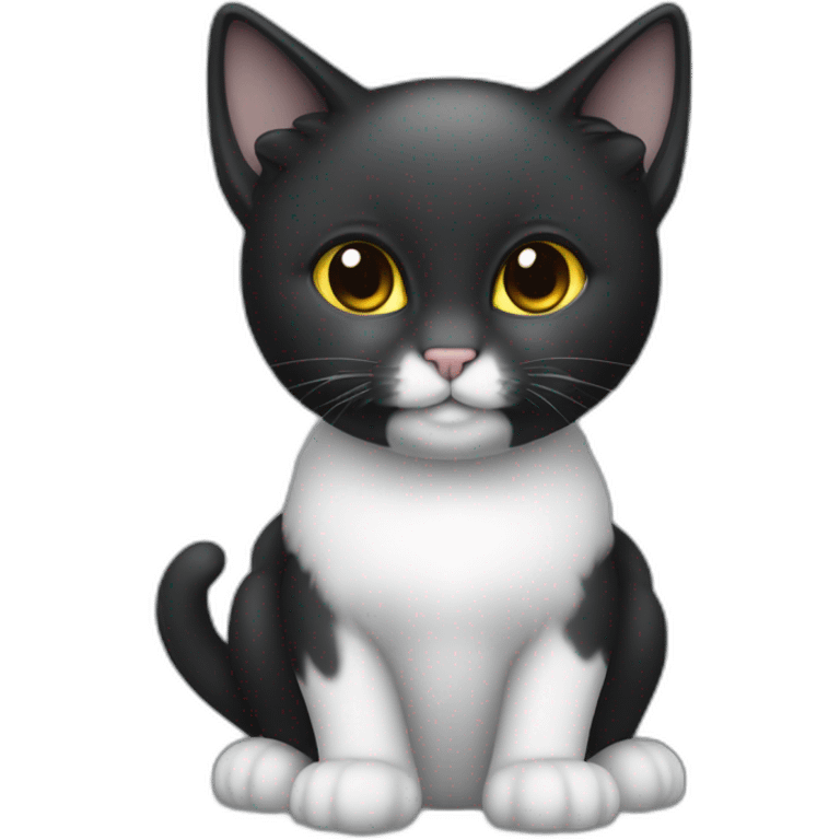 Eine kleine schwarze Katze als engel emoji