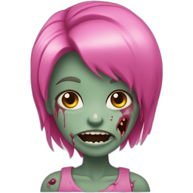 Zombie pink girl emoji