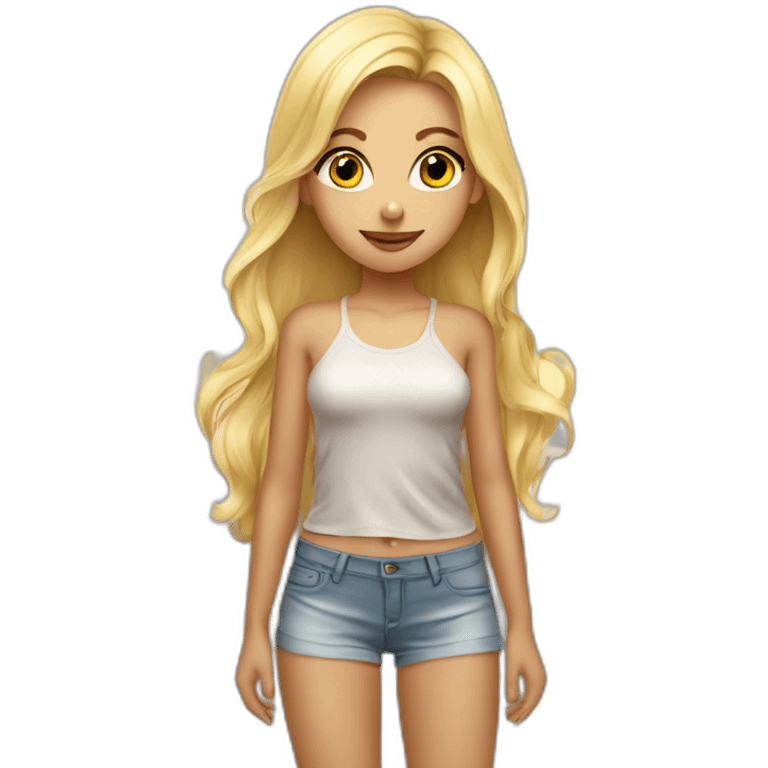 nudiest perfect cute blonde girl standing on the beach dressing emoji