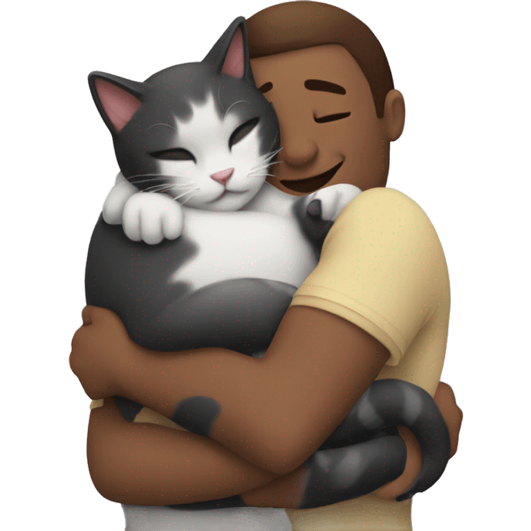 Hugging a cat emoji