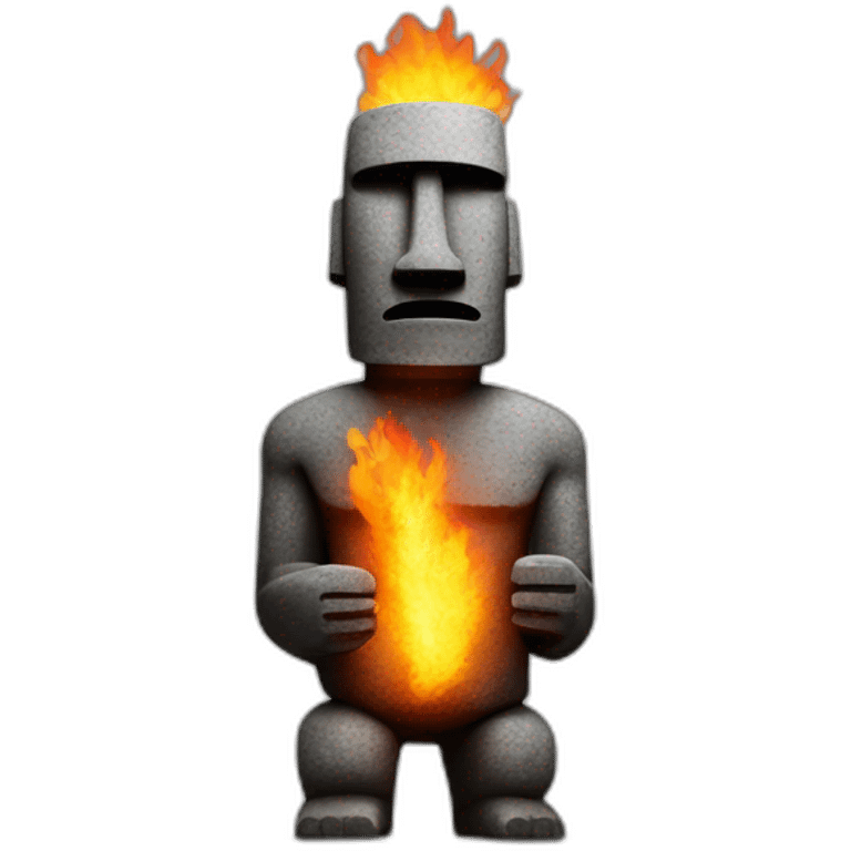 Moai-Statue-on-fire emoji