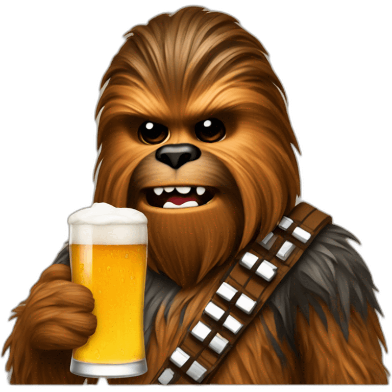 Chewbacca drinking beer emoji