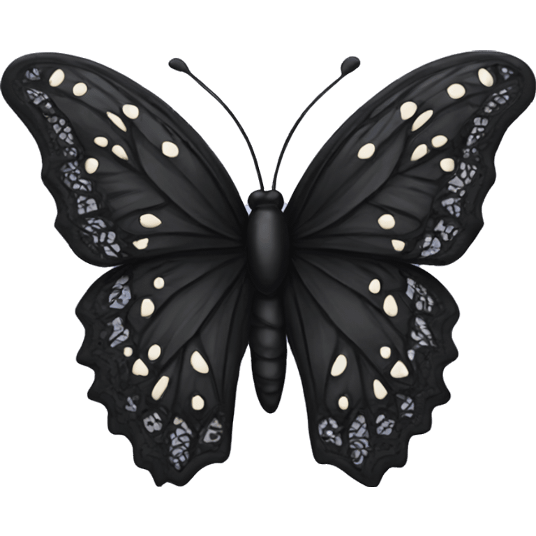 Black lace butterfly emoji