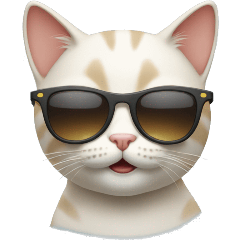 Cat with sunglasses say yeah emoji